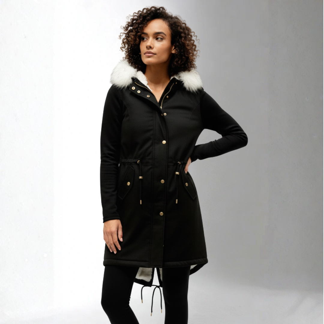 Women’s Black Parka with Hood