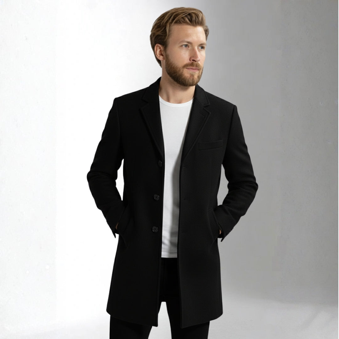 Men’s Black Blend Tailored Coat | Ciara Wear