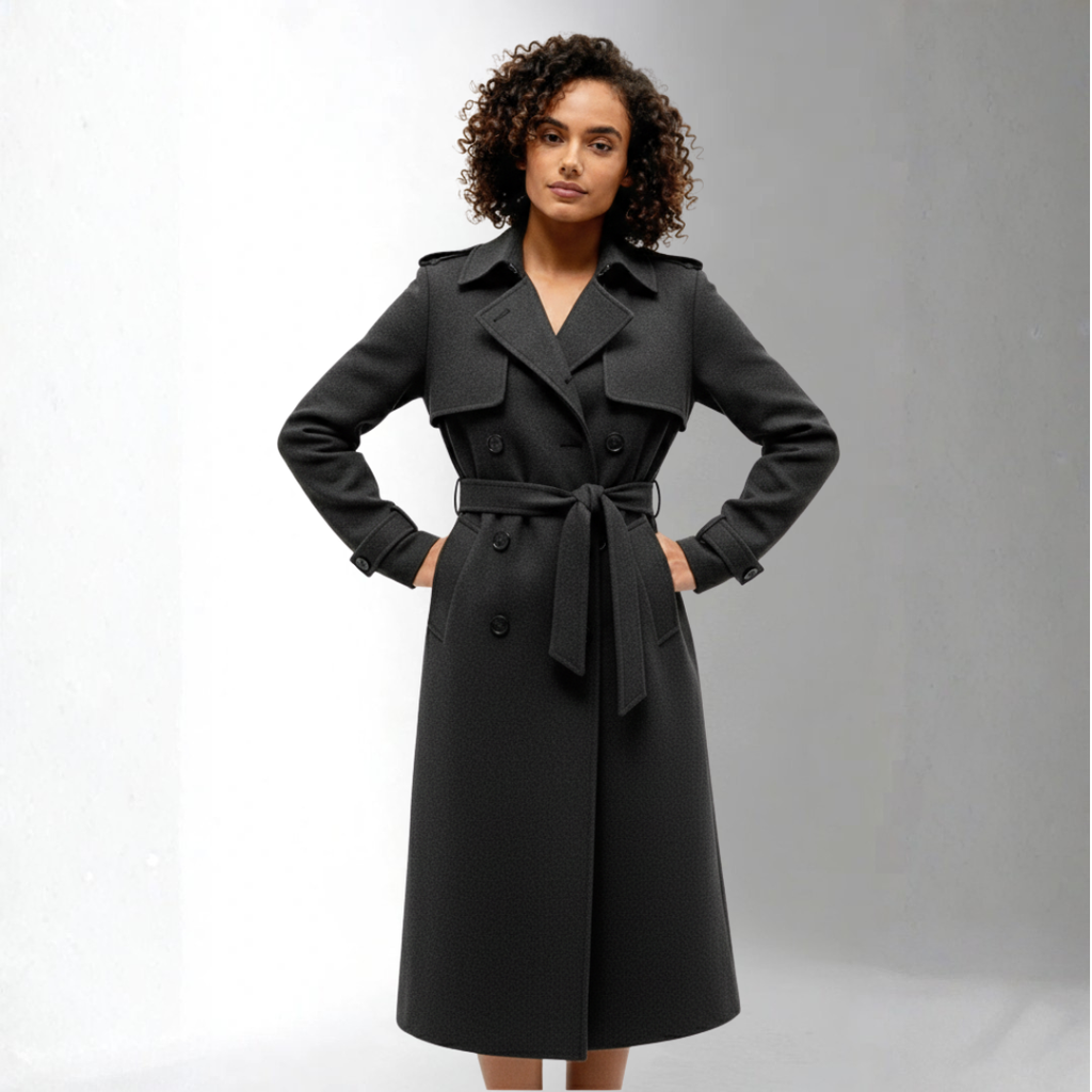 Women’s Dark Gray Belted Coat | Ciara Wear