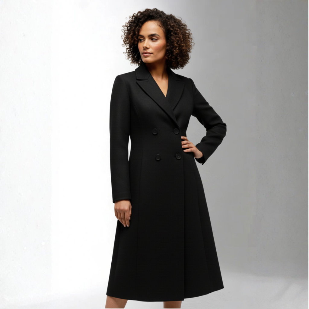 Women’s Black Double Breasted Coat | Ciara wear