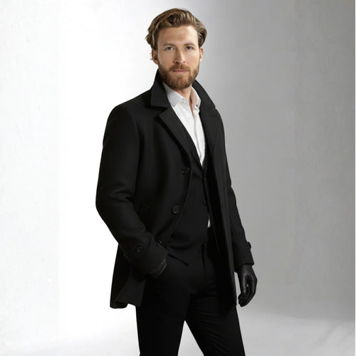 Men’s Black Blend Tailored Coat | Ciara Wear