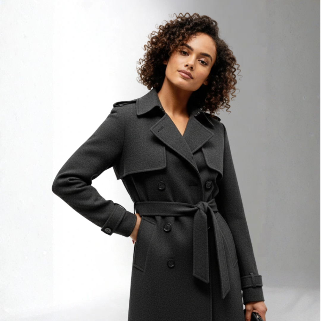 Women’s Dark Gray Belted Coat | Ciara Wear