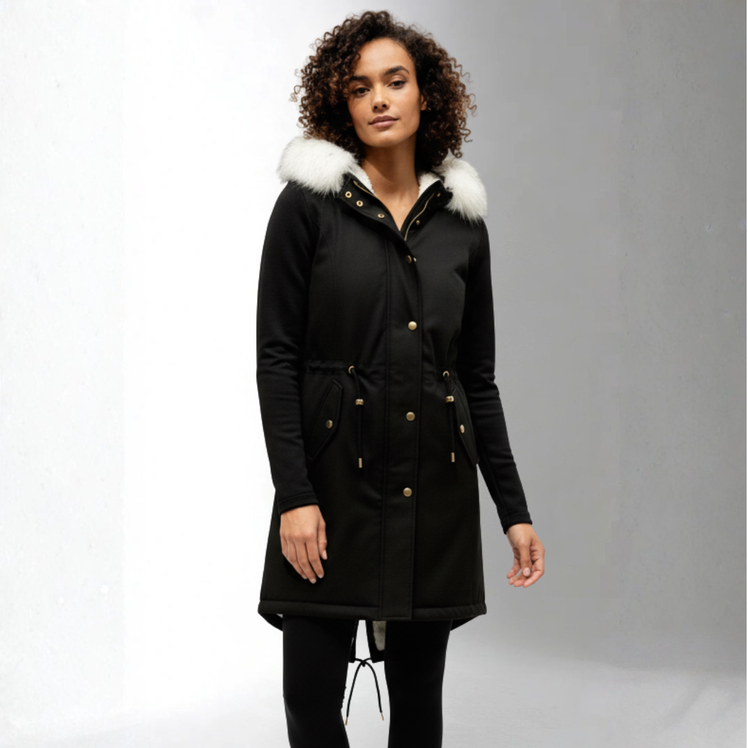 Women’s Black Parka with Hood