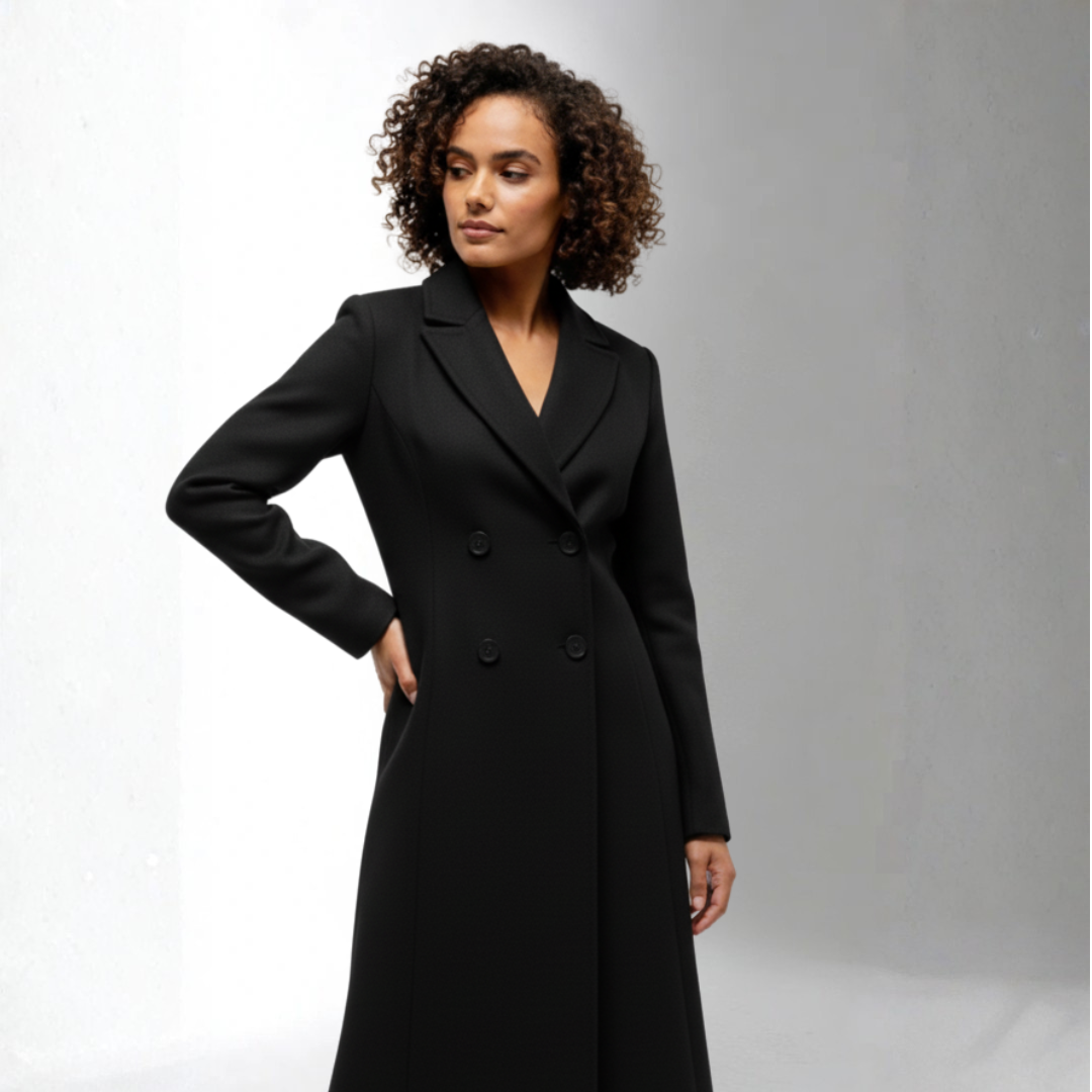 Women’s Black Double Breasted Coat | Ciara wear