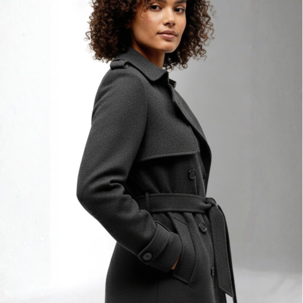Women’s Dark Gray Belted Coat | Ciara Wear