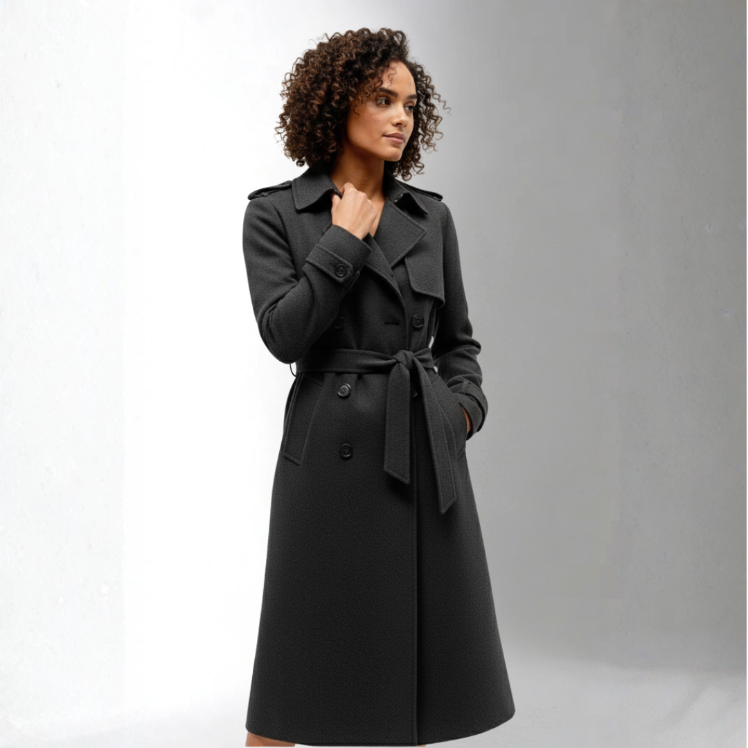 Women’s Dark Gray Belted Coat | Ciara Wear