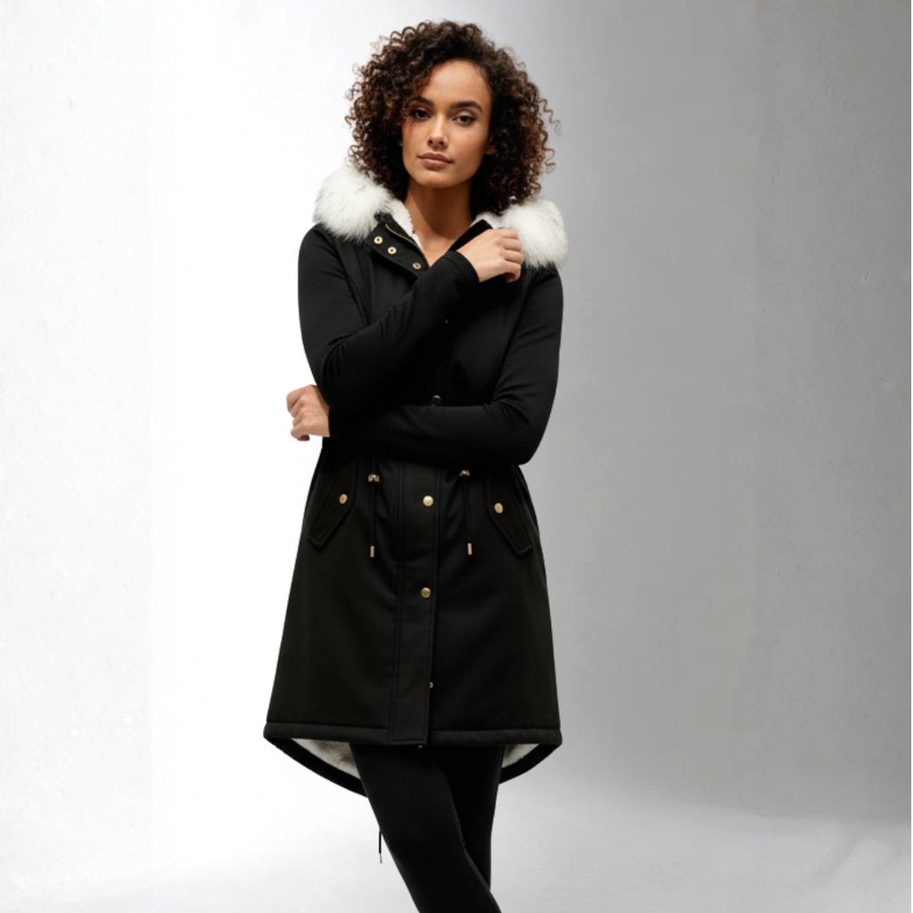 Women’s Black Parka with Hood