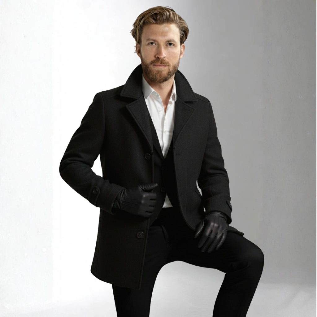 Men’s Black Blend Tailored Coat | Ciara Wear