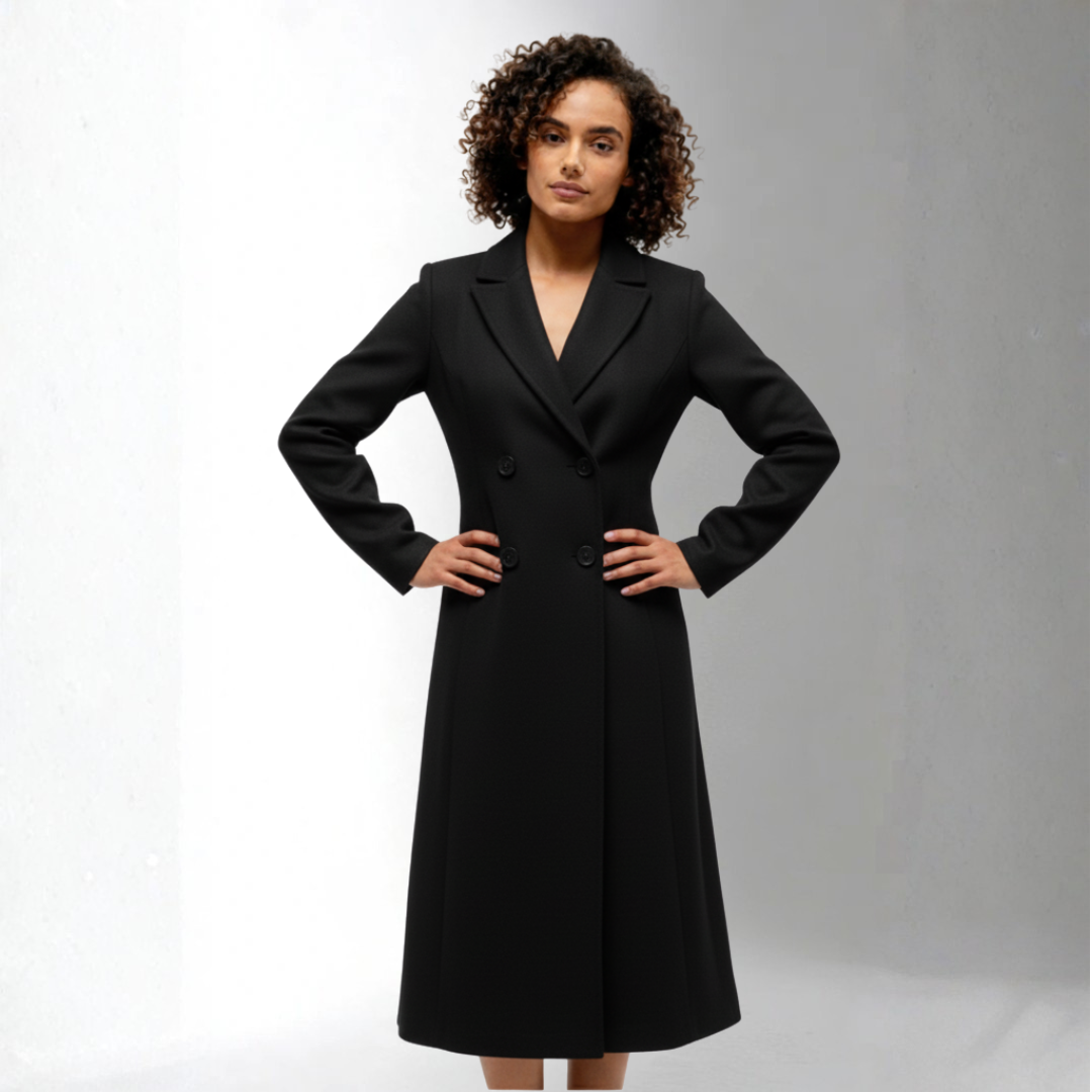 Women’s Black Double Breasted Coat | Ciara wear